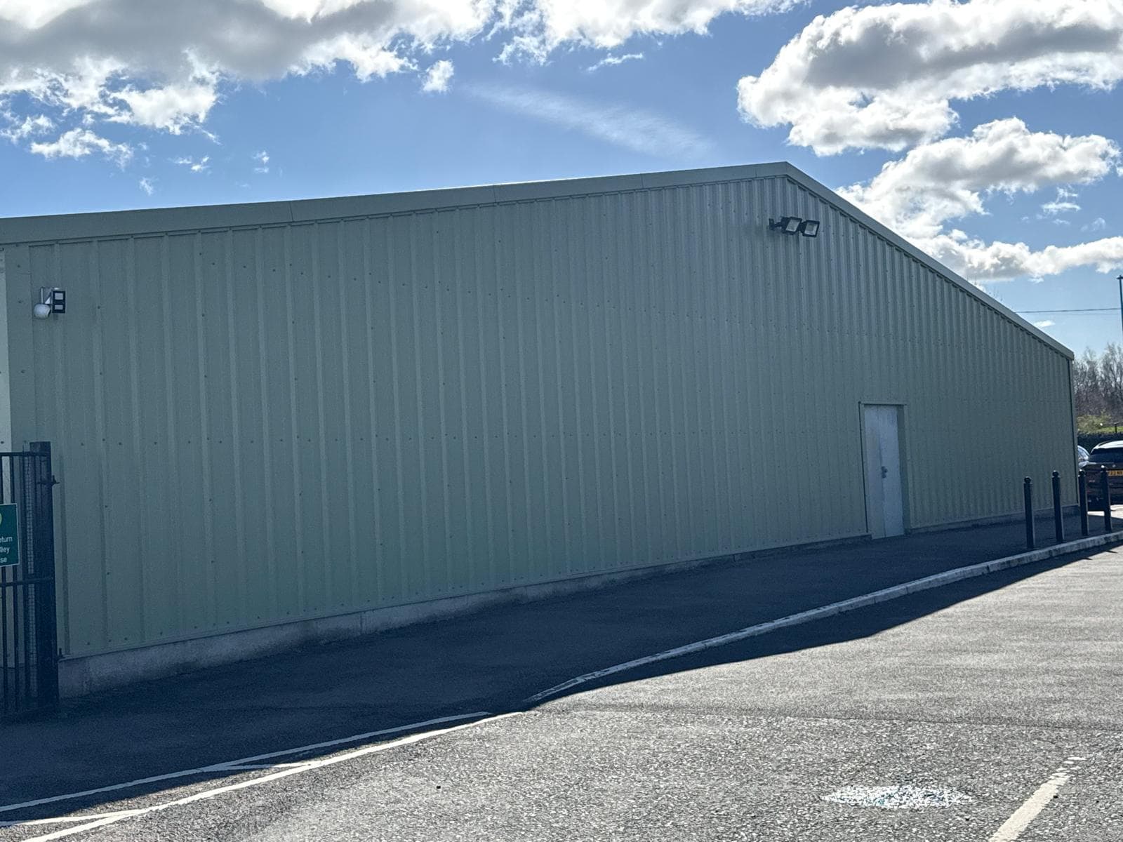 Green Clad Industrial Unit Side Elevation After